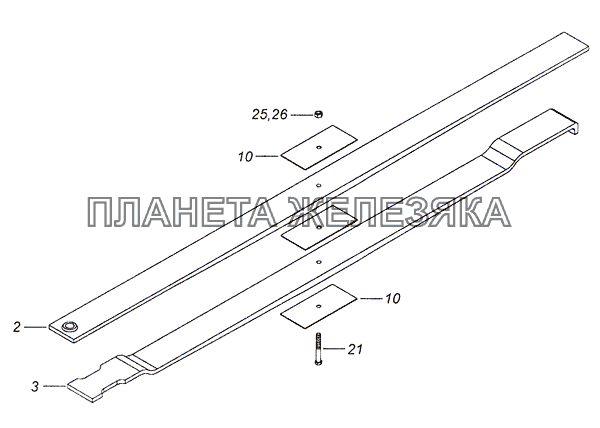 4308-2902012-10 Рессора передняя КамАЗ-4308 (2008)